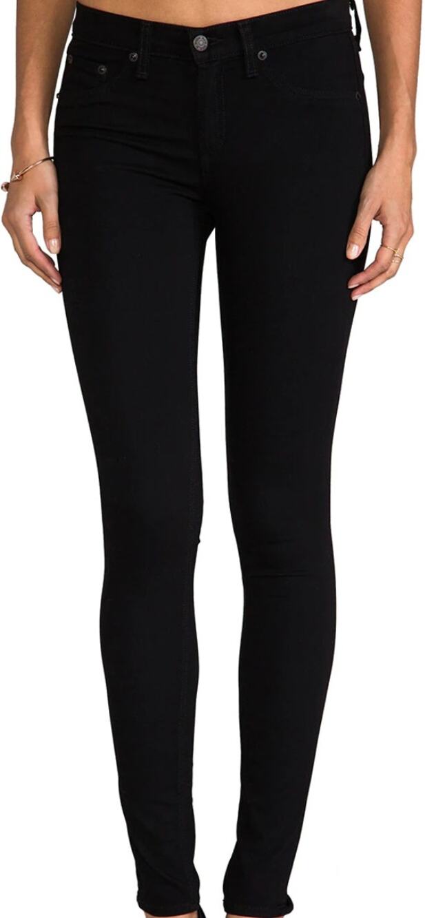 Rag & Bone Legging Skinny Jean Stretch Mid Rise Jegging Revolve Black Plush 27